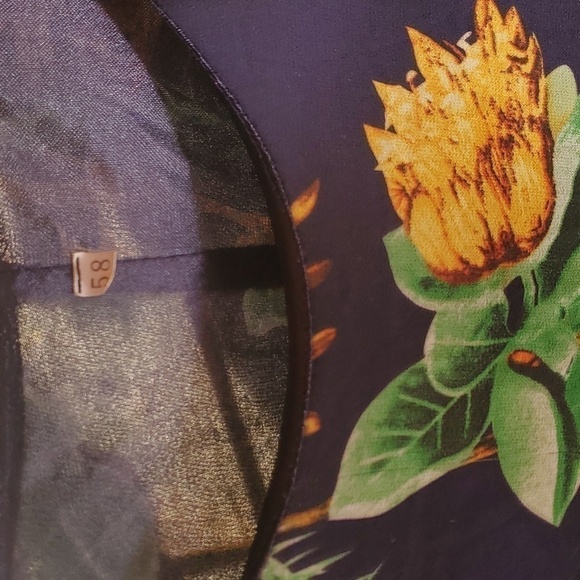 Hawaiian Themed Graphics Long Sleeve Maxi Lined Flowing Sz. 2X Dress - Picture 4 of 15